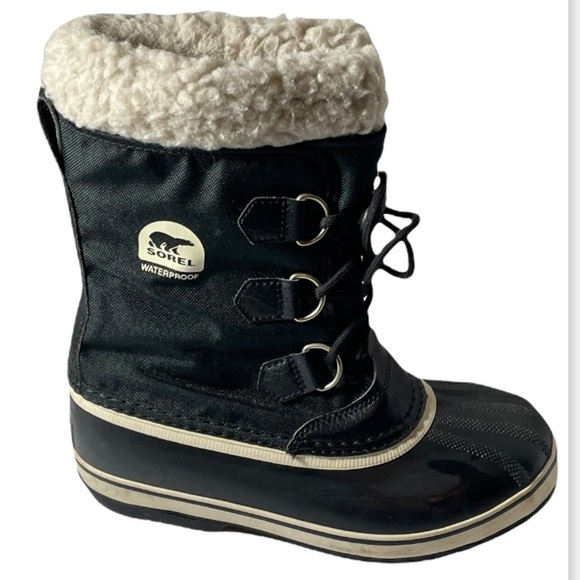 Sorel Black Winter Boots Size 5 - Picture 1 of 10